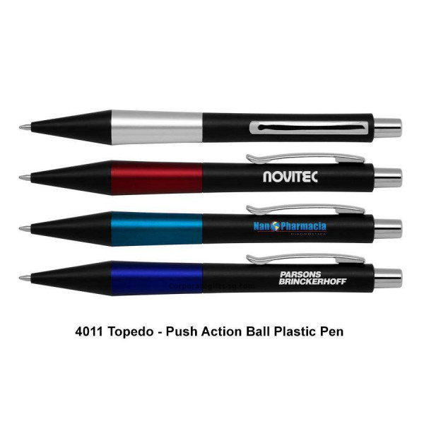 4011 Topedo - Push Action Ball Plastic Pen, Promotional Gifts, Promotional Gift, Singapore